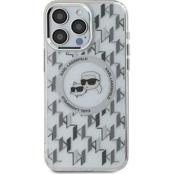 Karl Lagerfeld IML Monogram Karl&Choupette Head iPhone 16 hátlap tok, átlátszó KLHMP16SHMCKMHT (KLHMP16SHMCKMHT)