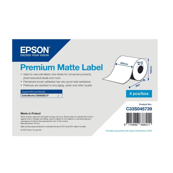 Epson C33S045739 étiquette à imprimer Blanc
