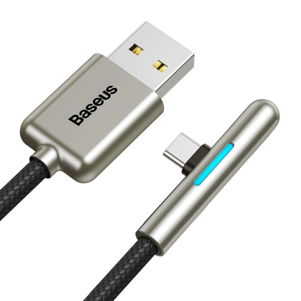 Кабел Baseus Mobile Game Elbow, USB-C, плетен, 4A, 40W, Huawei Super Charge 1m, черен
