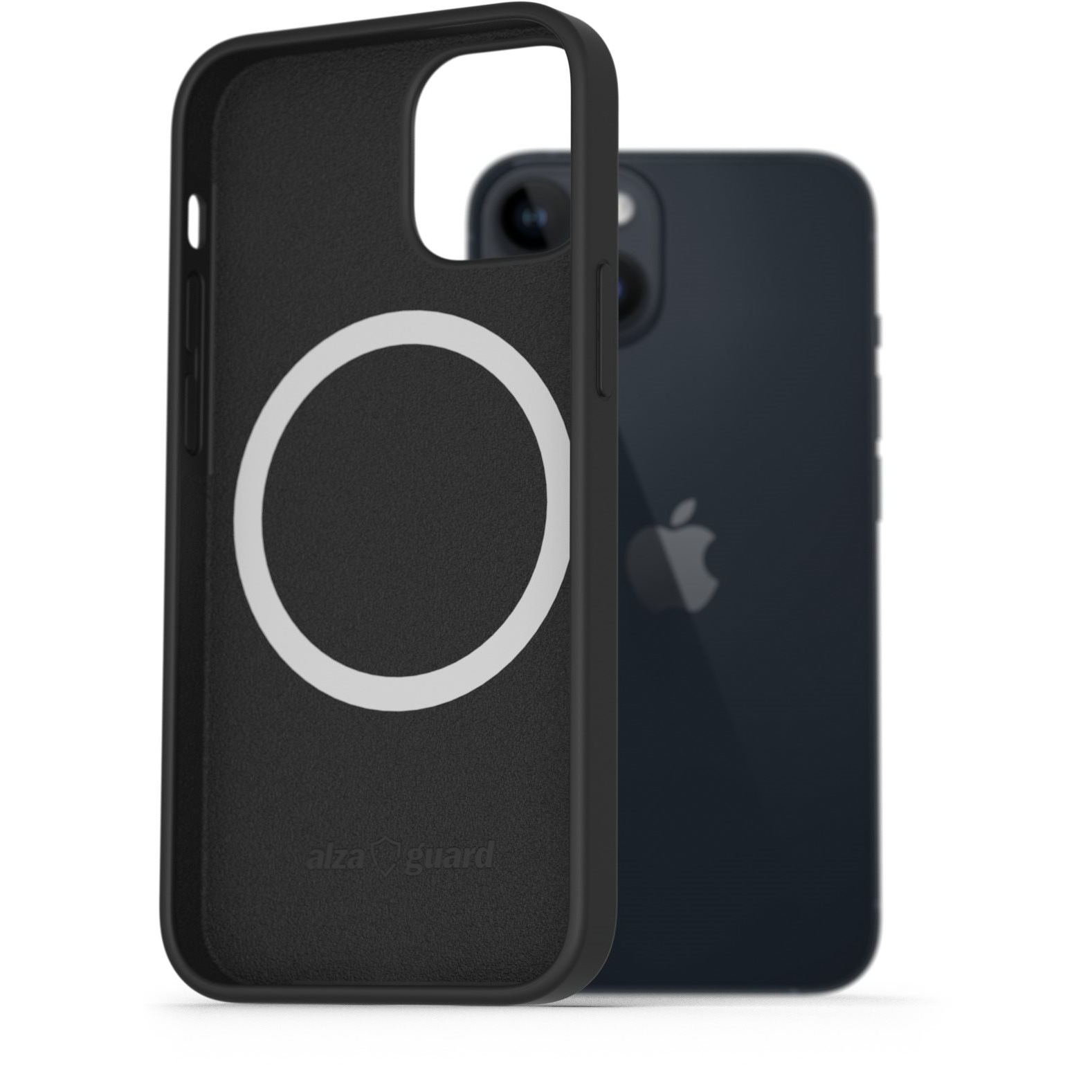 AlzaGuard Silicone Case Compatible with Magsafe iPhone 14 fekete tok (AGD-PCMS17B)