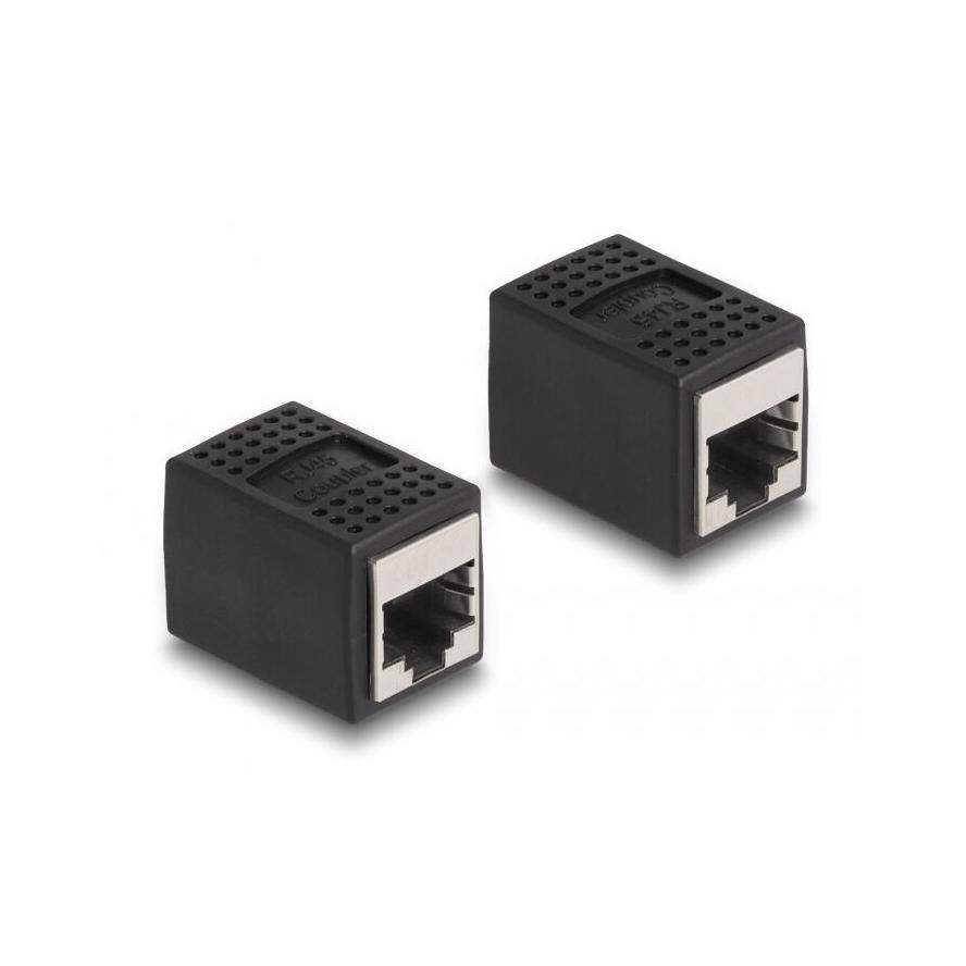 Delock RJ45 CAT6A UTP -> RJ45 CAT6A UTP F/F adapter fekete (87796)