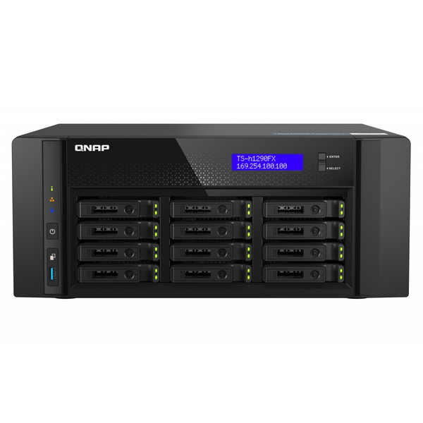 QNAP TS-h1290FX NAS Tower EPYC 7302P 128 GB DDR4 0 TB QuTS hero Sort