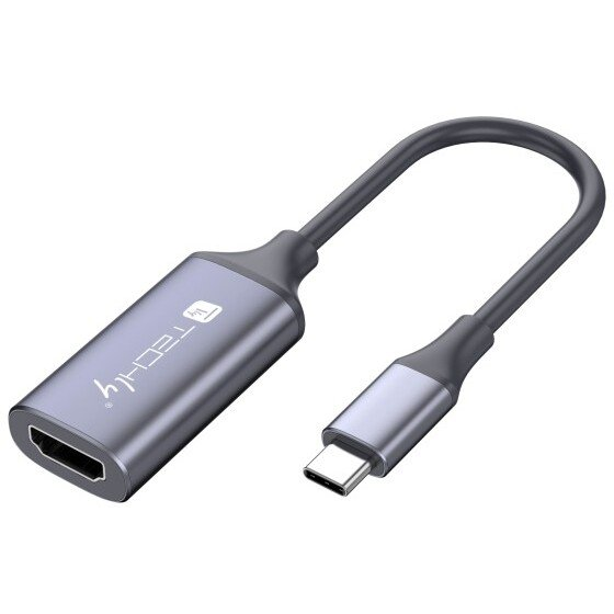 Techly I-USB-VIDEO-C4K videokabel adapter HDMI Type A (Standard) USB Type-C Sølv