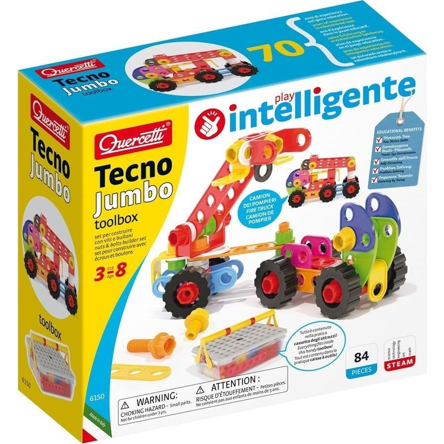 Quercetti Techno Jumbo munkagépek építőjáték szett 90db (6150) (040-6150)