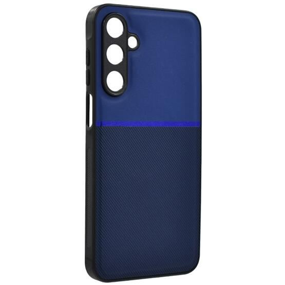 Gigapack Samsung Galaxy A16 4G (SM-A165) mágneses, bőr hatású, csíkos mintás tok sötétkék (GP-162321) (GP-162321)