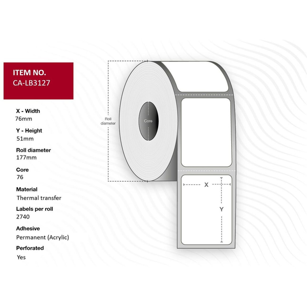 Capture CA-LB3127 print etiket Hvid