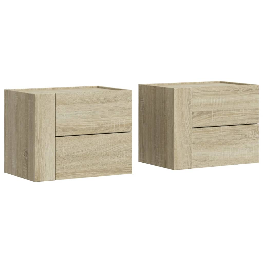 2 db sonoma tölgy színű fali éjjeliszekrény 45 x 30 x 35 cm (848330)