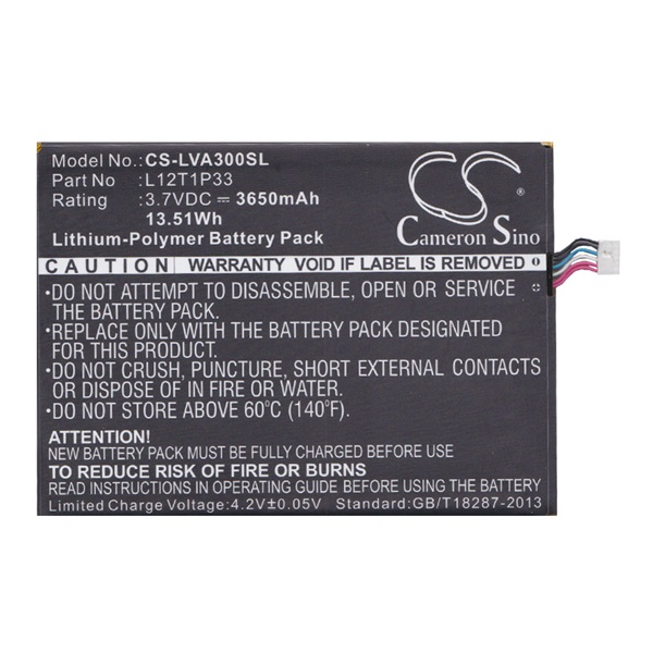 Cameron Sino CS-LVA300SL Lenovo IdeaTab A3300 Tablet akkumulátor 3650 mAh