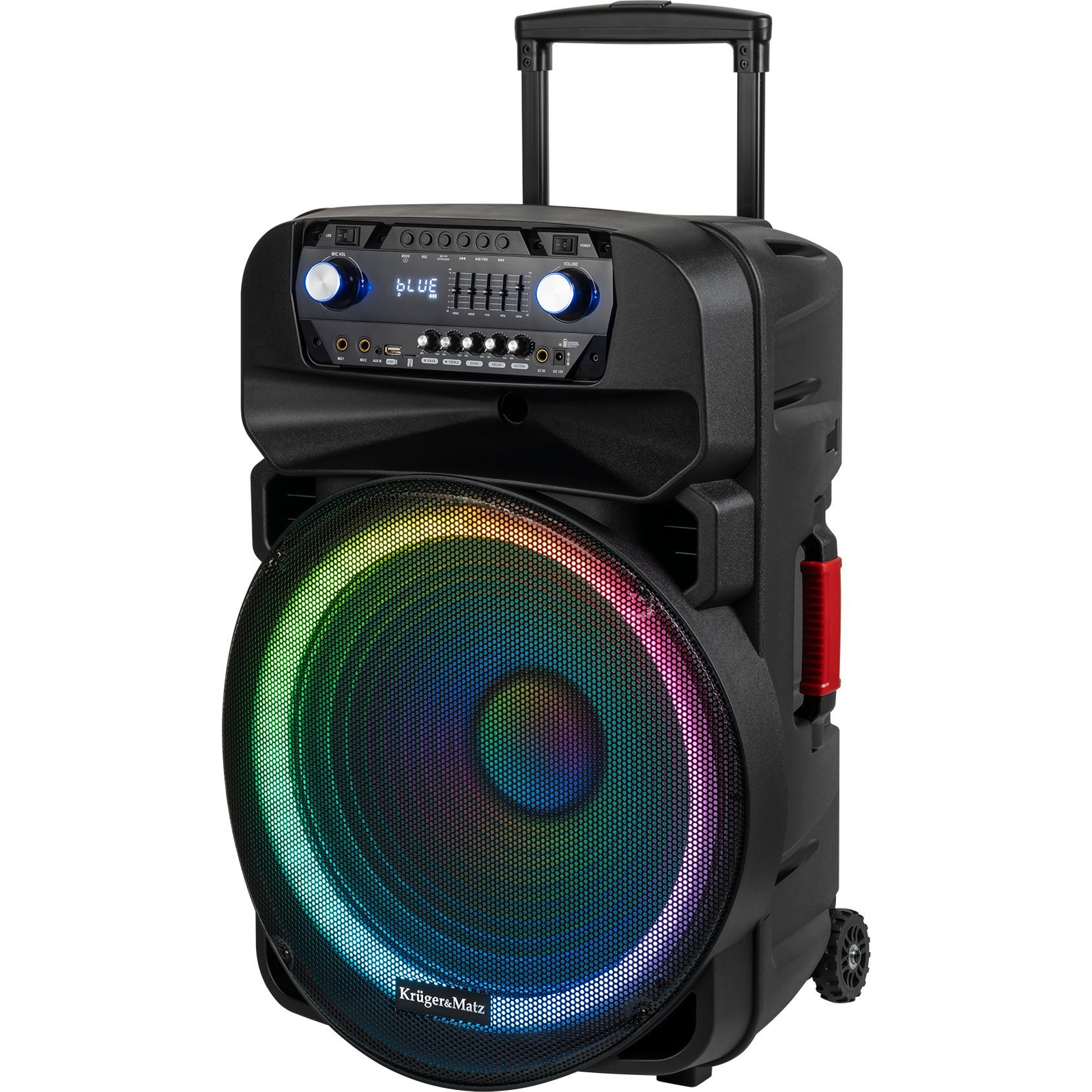 Aktív Hangszóró Oszlop 2 UHF Vezeték Nélküli Mikrofonnal, SD, Bluetooth, FM, USB, LED 60 Watt (KM1718)