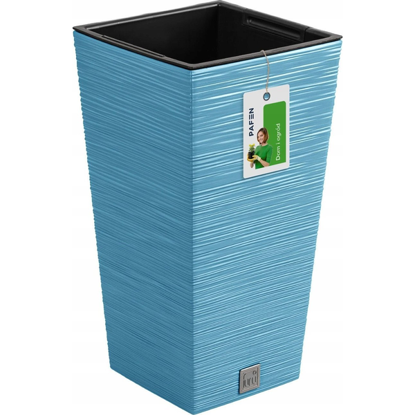 Macetero Con Depósito Plástico Prosperplast Furu 24x45cm Azul Escandinavo