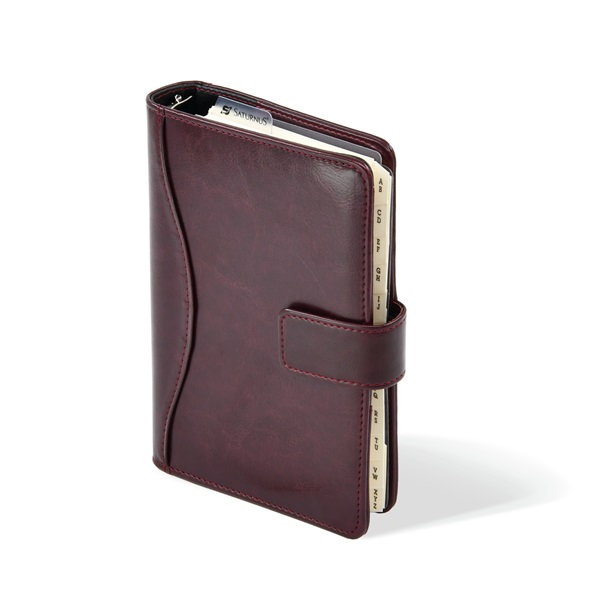 Kalendart Saturnus M231 műbőr bordó gyűrűs kalendárium (26SM231-002)