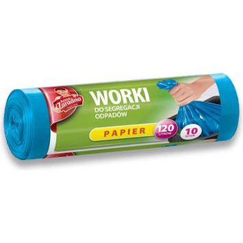  Anna Zaradna Worki na śmieci do segregacji odpadów papierowych LDPE 120L 10szt niebieskie - AZ1-WNS-7065