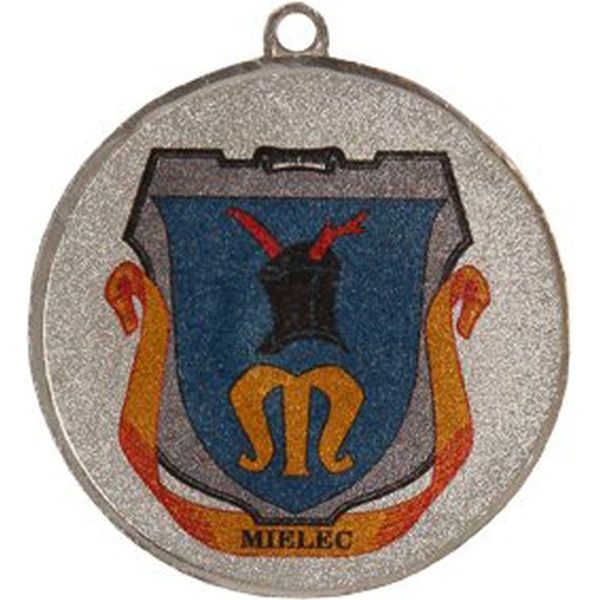  Victoria Sport Medal srebrny z miejscem na emblemat 25 mm - medal stalowy z nadrukiem kolorowym LuxorJet