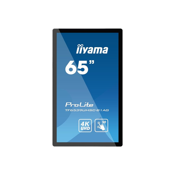 iiyama TF6539UHSC-B1AG tartalomszolgáltató (signage) kijelző Interaktív síkképernyő 165,1 cm (65") LCD 500 cd/m² 4K Ultra HD Fekete Érintőképernyő