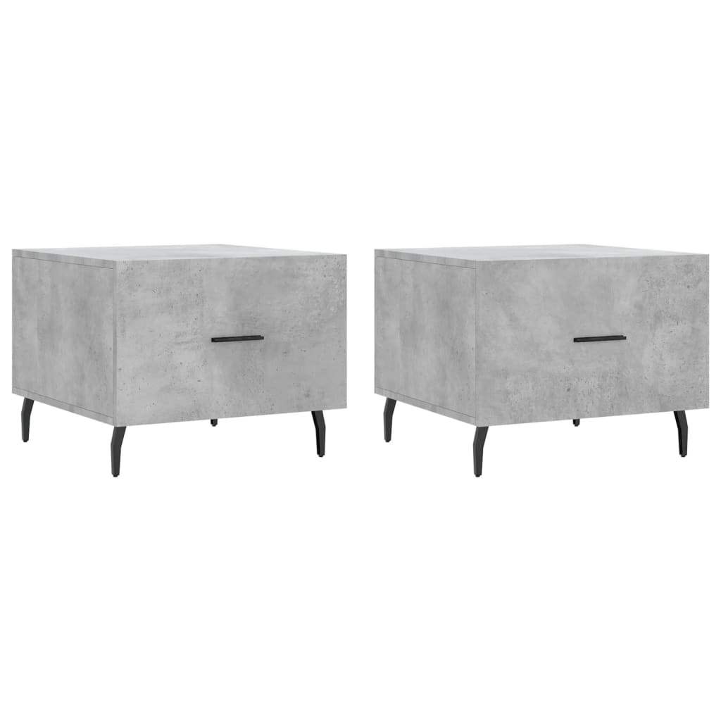 2 db betonszürke szerelt fa dohányzóasztal 50 x 50 x 40 cm (829437)