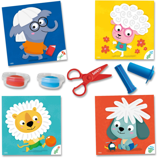 SES Creative My First - Dough hairdresser Legesæt med modellervoks Flerfarvet
