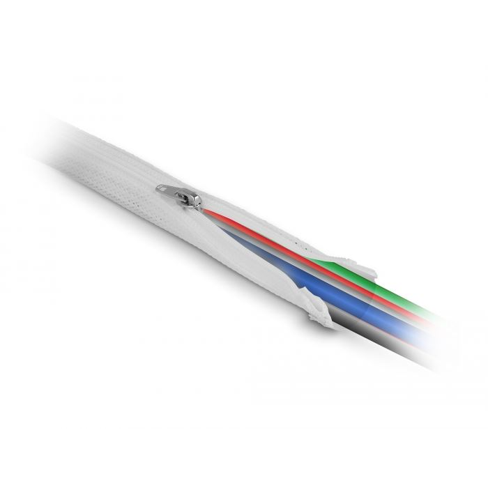 Delock fonott kábelharisnya zipzáras szorítóval 1mx30mm fehér (20822) (del20822)