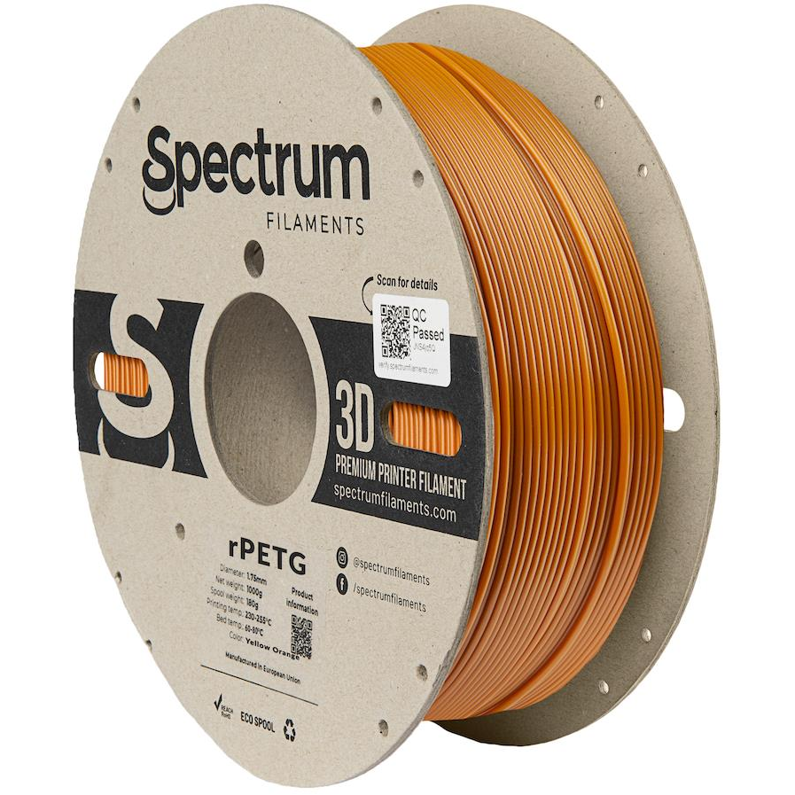 Spectrum 3D nyomtatószál, rPETG, 1,75 mm, Yellow Orange, 1 kg (80592)