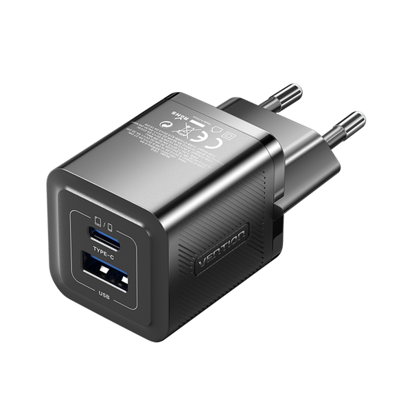 Vention FEQB0-EU USB-A / USB-C Hálózati töltő - Fekete (30W)