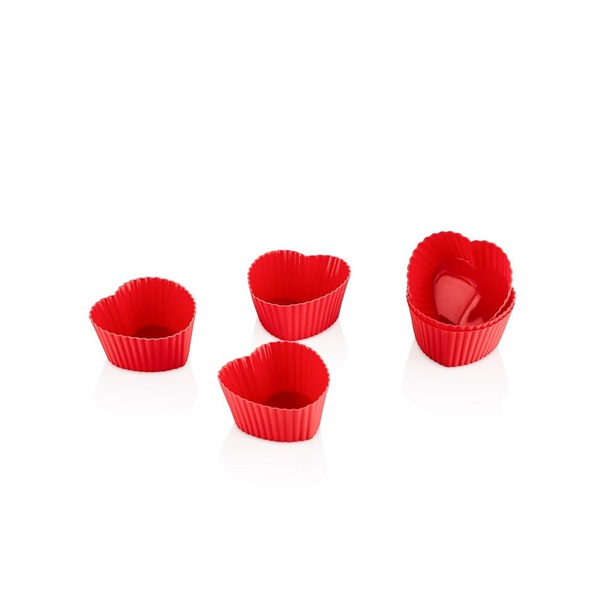 TOO szilikon sütemény forma 6 darabos szett, fehér, szürke, rószaszín vagy piros színű SL-3029 (SL-3029)