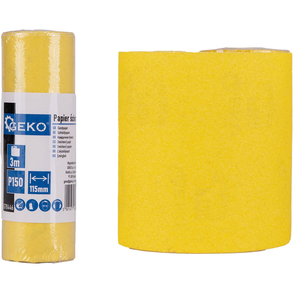 Geko Papier ścierny – rolka 115mm x 3m P150 (100)