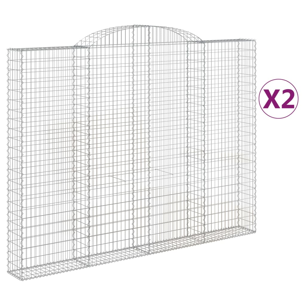 2 db íves horganyzott vas gabion kosár 300x30x220/240 cm (3146629)