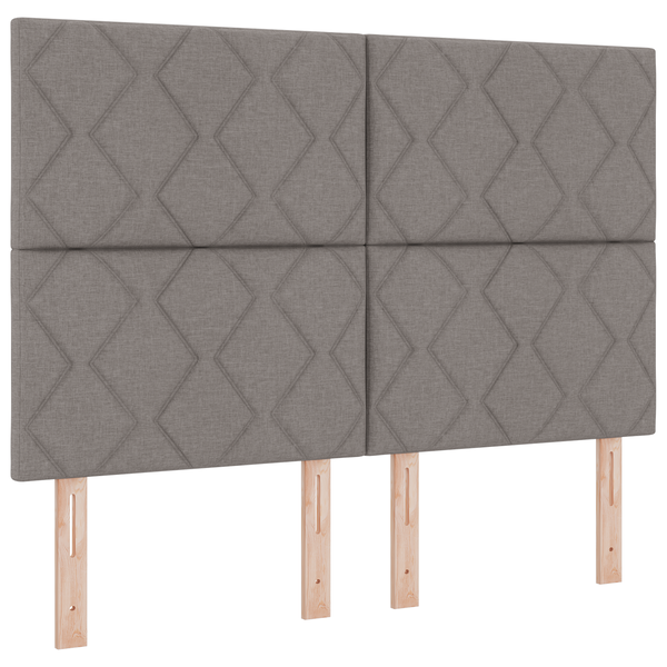 Tăblie de pat cu design în blocuri de diamant, taupe, 140 cm, din material textil