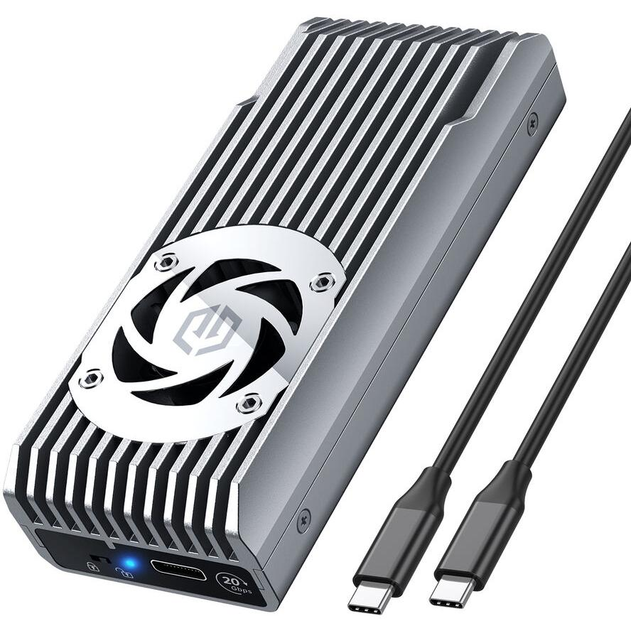 GrauGear G-M206-20G-F M.2 USB3.2 Gen2x2 Külső SSD ház - Ezüst (G-M206-20G-F)