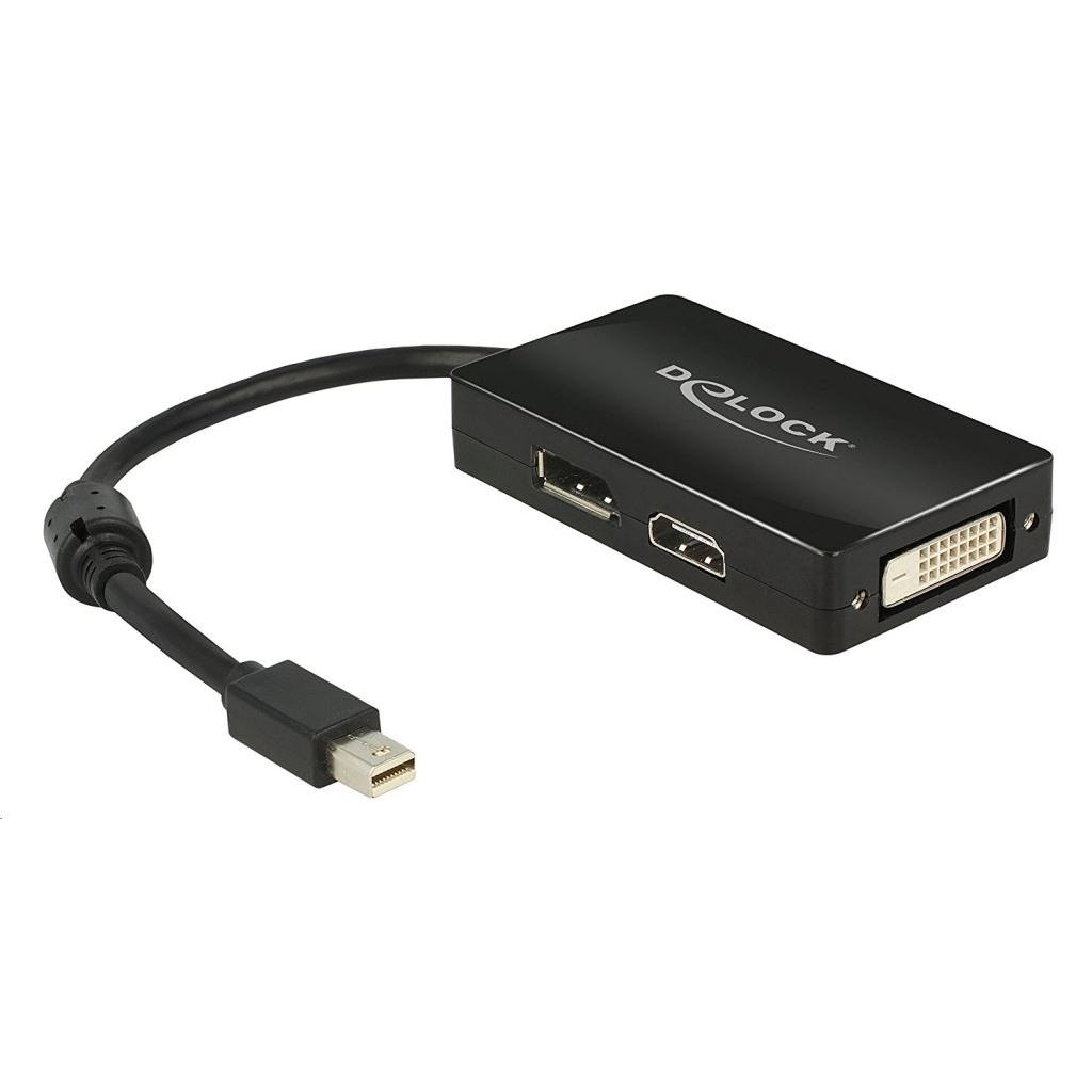DeLock 62623 mini DisplayPort apa -> DisplayPort / HDMI / DVI adapter fekete (62623)