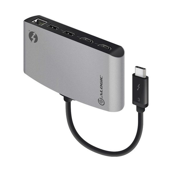 ALOGIC TB3D2DPBL-SGR interface-kort/adapter DisplayPort, RJ-45, USB 3.2 Gen 1 (3.1 Gen 1)