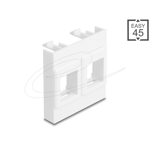 DELOCK Easy 45 Modul 2x Keystone Halterungen 45x45 mm ws/ws