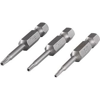 3 Puntas De Atornillador Torx Con Orificio 50 Mm Wolfcraft Tx7-8-9
