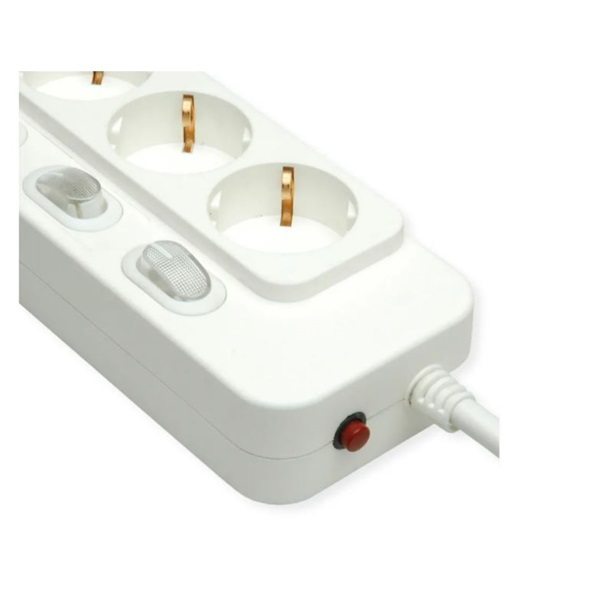 VALUE 4-fach Steckdosenleiste mit Einzelschaltern, wei, 3 m