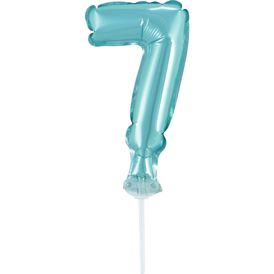 Szám Fólia Lufi Tortára - 13 cm, 7-es, Kék (GODA1962)