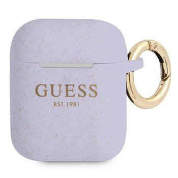 Guess Silicone Glitter AirPods tok lila (GUA2SGGEU) (GUA2SGGEU)