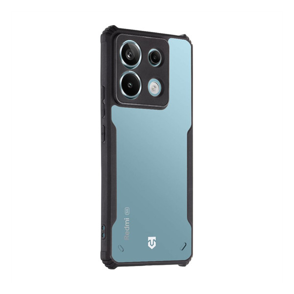 Xiaomi Redmi Note 13 Pro 5G / Poco X6 5G, Szilikon tok, közepesen ütésálló, légpárnás sarok, Tactical Quantum Stealth, átlátszó/fekete
