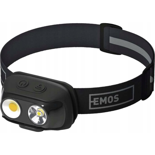 EMOS COB LED Fejlámpa tölthető, 500lm, 130m, Li-pol 1200mAh