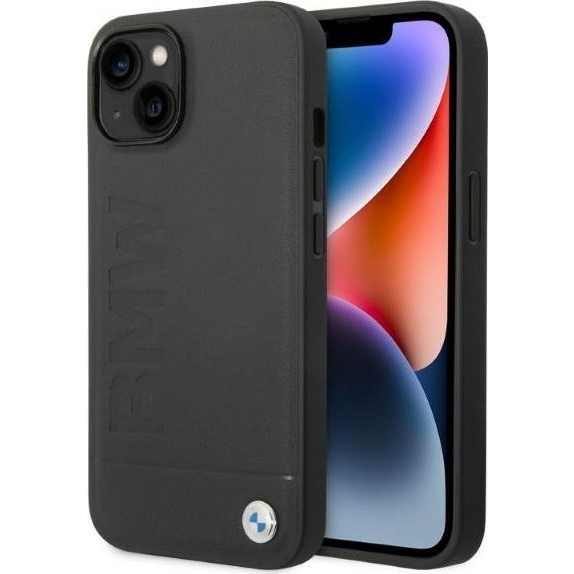 BMW Signature Logo Imprint Magsafe Apple iPhone 14 hátlap tok, fekete (BMW325)