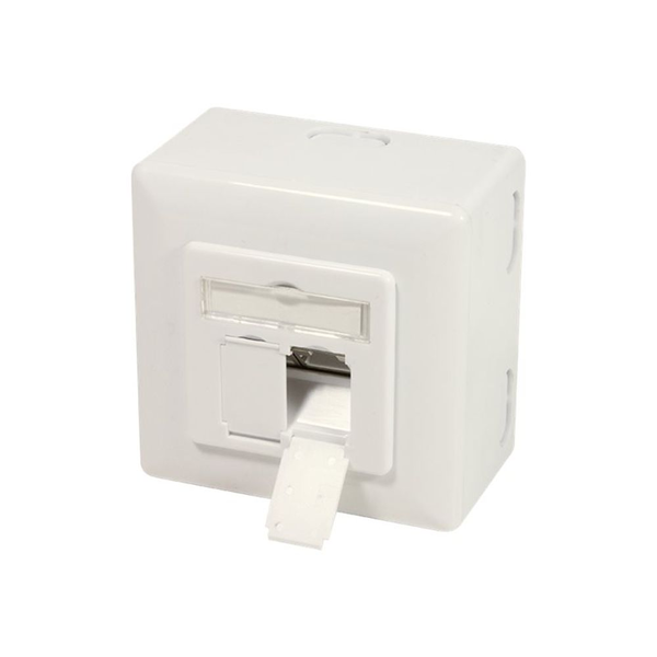Opbouwdoos 2xRJ45 Cat6A LogiLink Zuiver Wit