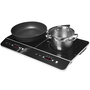 Двоен индукционен котлон LAFE, CIY 002, Максимална мощност 2200 W, 2 зони за готвене