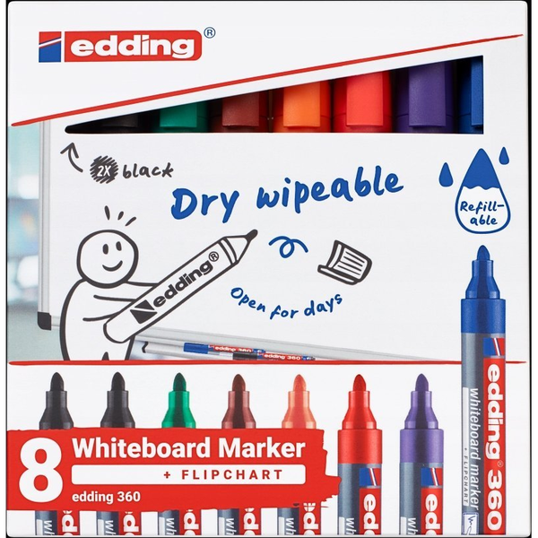Edding 360 4-360-8-S2999 Táblafilc Különböző színű 8 db