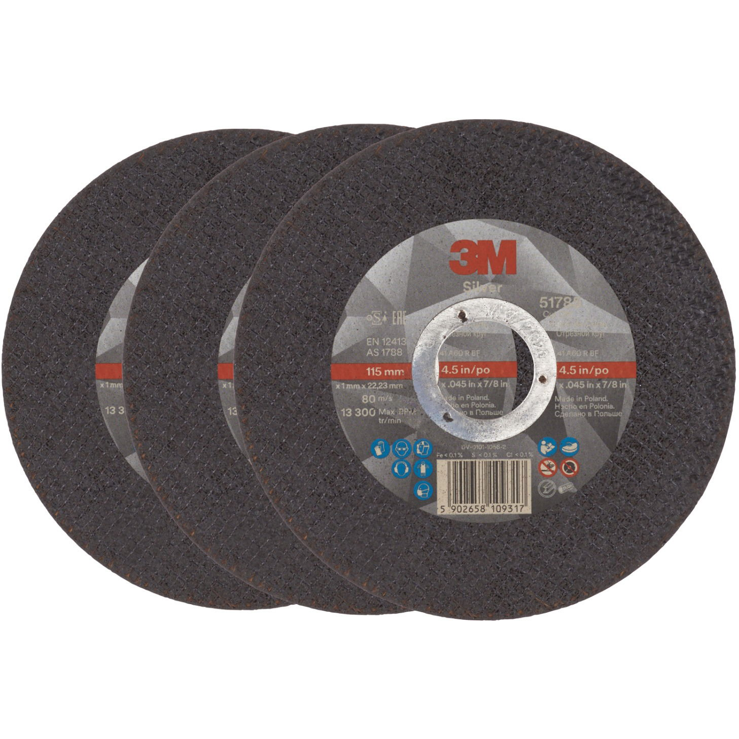 3M Silver vágótárcsa, T41, méret 115×1 mm, 3 db, 51785 (7100139227)