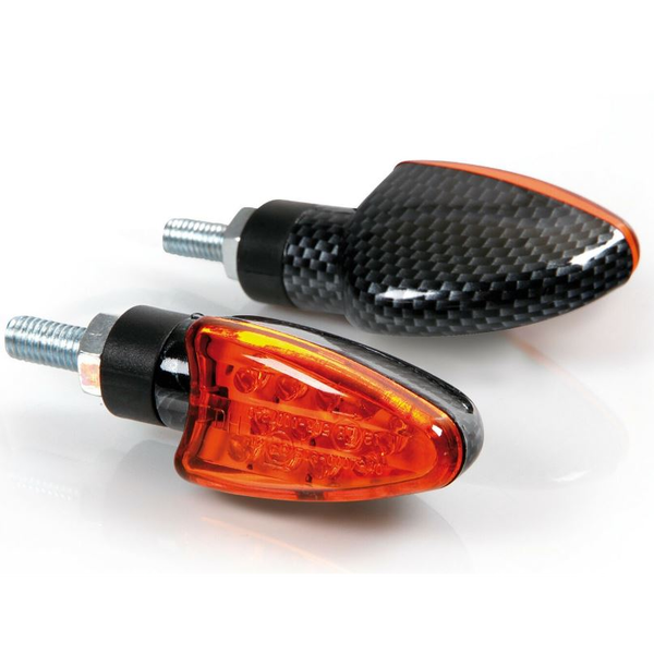 Lampa Arrow LED мотоциклетен индекс в чифт, жълт, карбон, 12V