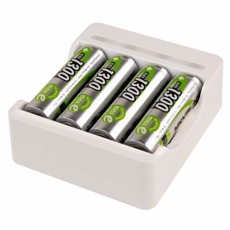 Ansmann Basic IV 4x AA/AAA NiMH Akkumulátor Töltő (+4 db AA elem) (1001-0120-01)