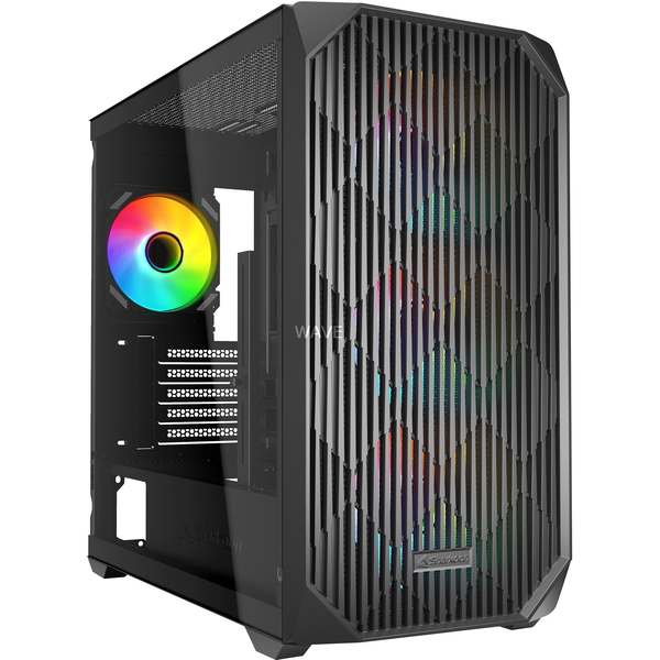 Sharkoon MK3 Mini Torony Számítógépház + 4db 120mm ARGB ventilátor - Fekete