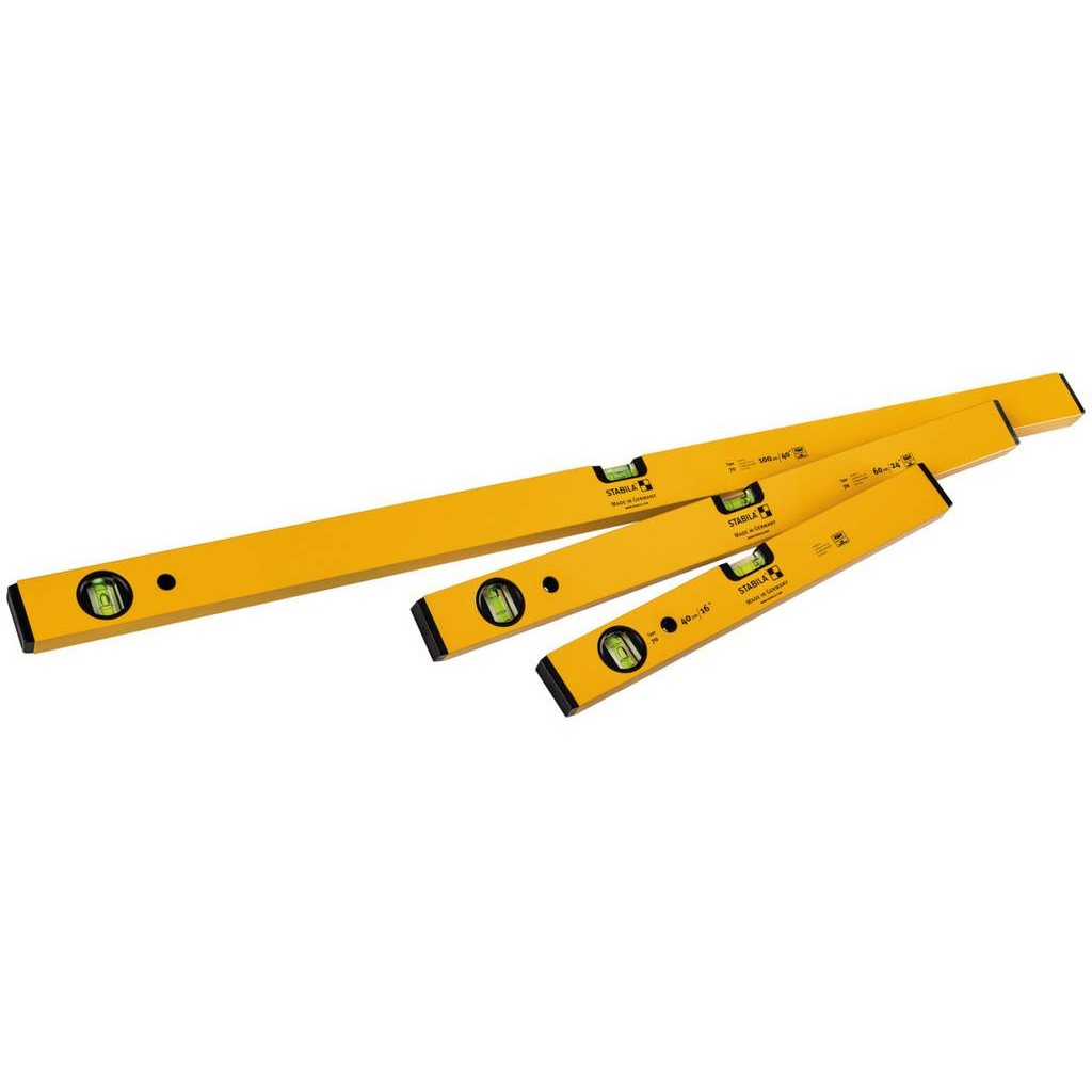 Stabila Classic set 70 (100 cm, 60 cm, 40 cm) Vízmérték készlet 40 cm, 60 cm, 120 cm 0.5 mm/m (19819) (19819)