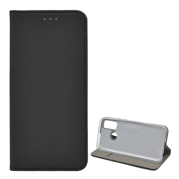 Tok álló, bőr hatású (FLIP, oldalra nyíló, asztali tartó funkció, rombusz minta) FEKETE [Huawei P Smart (2020)] (5996457977505)