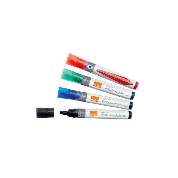 Nobo 1915386 evidenziatore 10 pz Punta smussata Nero, Blu, Verde, Rosso