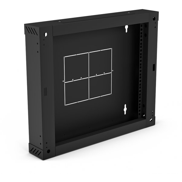 Sekcja tylna 100 mm (zawiasowa / uchylna) do szaf dwusekcyjnych SW-15U-600-450-01-C, kolor czarny ALANTEC