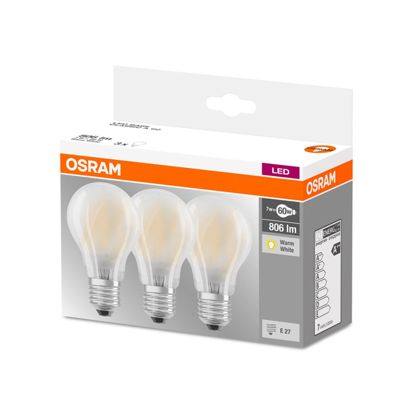 Pack 3 Bombilla Led Osram A E27 Opal 6,5w 806lm 2700k Ip20  300 ° [lv-4058075819351]